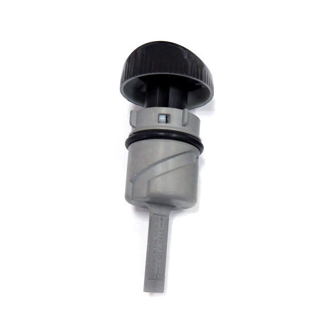 MCS Oil Tank Fill Plug, with Dipstick. Black – 2004–2022 XL Sportster; 2008–2012 XR1200