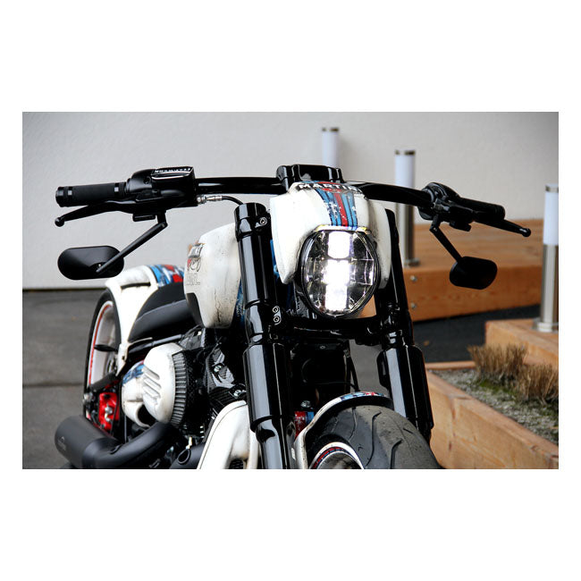 Cult-Werk FXBR Headlamp Mask ''V-Rod Style''. Gloss Black – Softail: 2018–2019 FXBR Breakout 107…