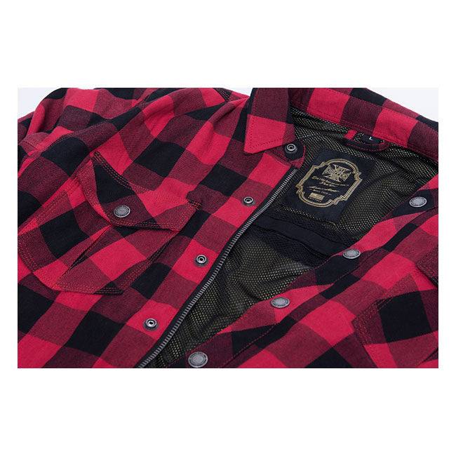 West Coast Choppers Wcc Dominator Riding Flannel Shirt Red/Black Ce Appr