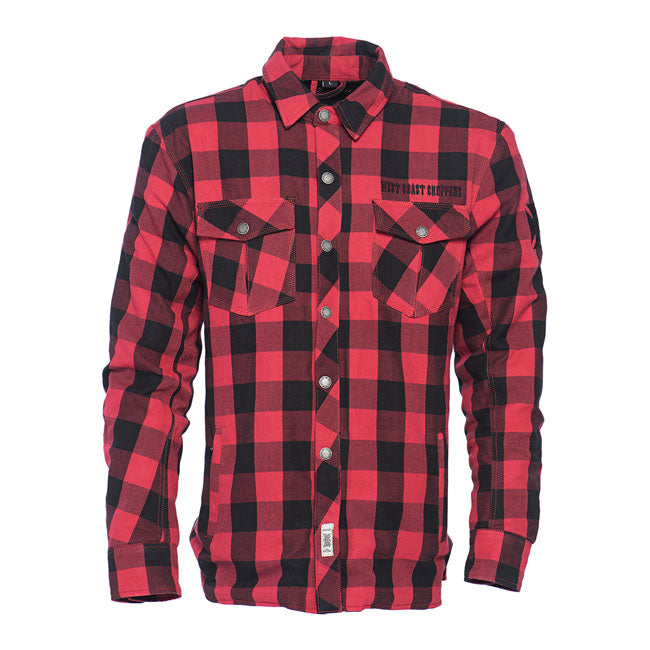 West Coast Choppers Wcc Dominator Riding Flannel Shirt Red/Black Ce Appr