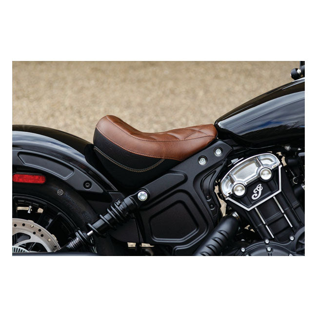 Mustang Standard Touring Solo Seat Distressed Brown – 2018–2022 Indian Scout Bobber