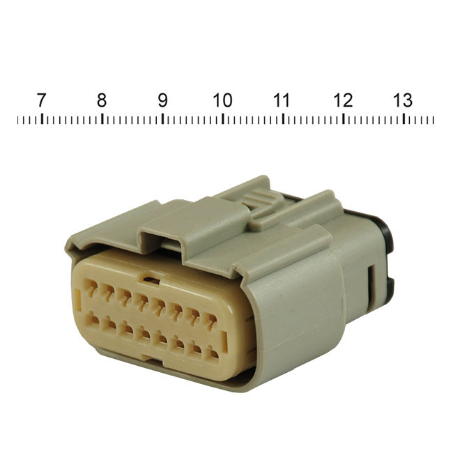 Namz Molex Mx-150 Connector. Grey, Plug, 16-Pin – 2007–2026 Various H-D
