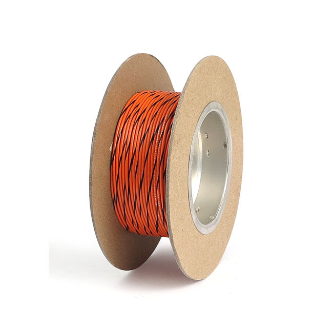 Namz Wire on Spool. 18 Gauge, 100ft. Orange/Black Stripe