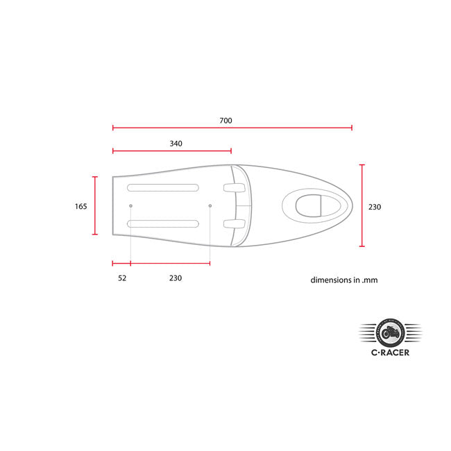 C-Racer Universal Long Classic a Seat Black