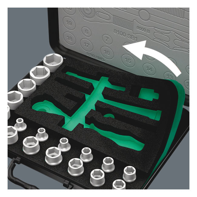 Wera 8100 Sa 2 Zyklop Speed Ratchet Kit 1/4" Drive - Metric