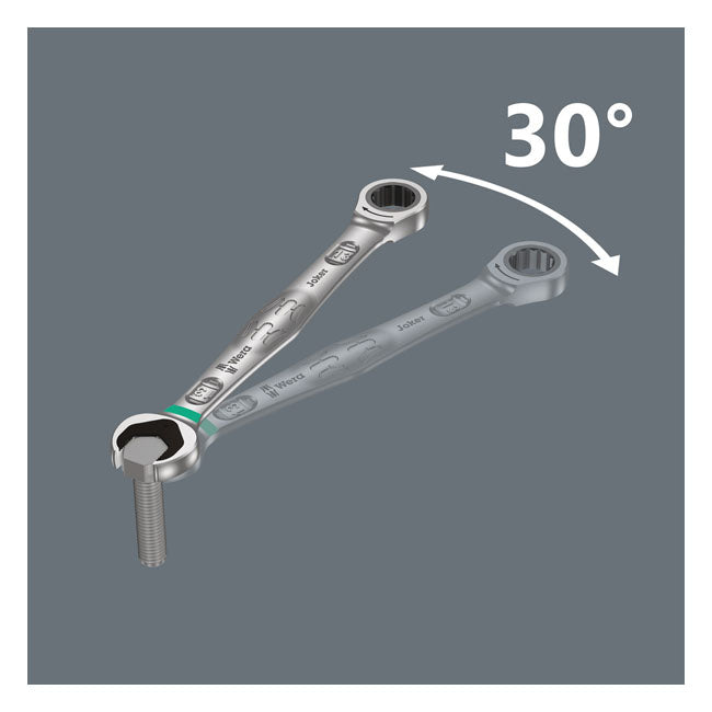 Wera Ratcheting Wrench Set Joker Open/ Box End - US Sizes – 7/16"; 1/2"; 9/16"; 3/4" Bolts and Nuts
