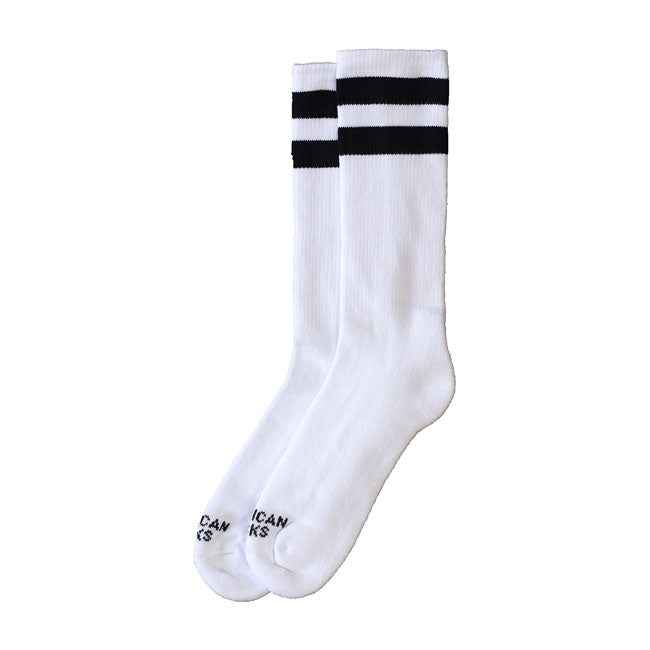 American Socks Mid High Old School I Double Black Striped – One Size Fits Most; 2020 cm