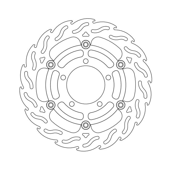 Moto-Master Flame Series Floating Brake Rotor – Front Left: KAWASAKI: 2003–2004 ZX-6R…