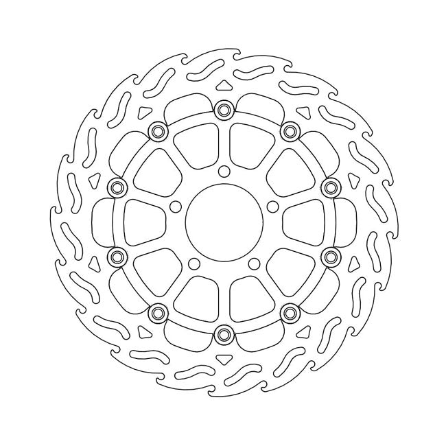 Moto-Master Flame Series Floating Brake Rotor – Front Left: KAWASAKI: 2004–2007 KLV 1000…