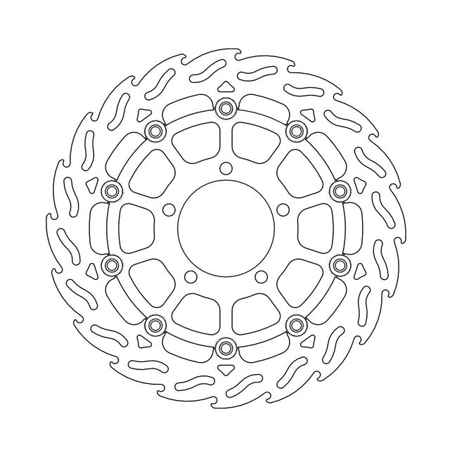 Moto-Master Flame Series Floating Brake Rotor – Front Left: KAWASAKI: 2006–2016 ER-6F…