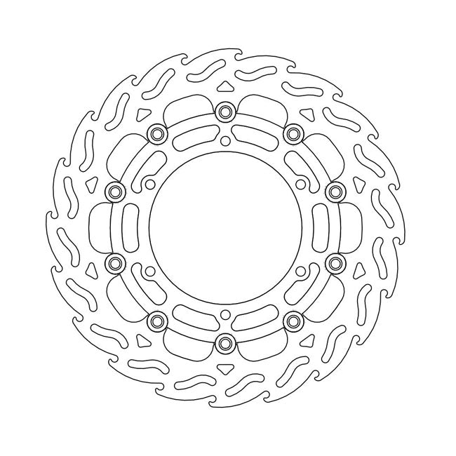 Moto-Master Flame Series Floating Brake Rotor – Front Left: YAMAHA: 2007–2011 MT-01 1670