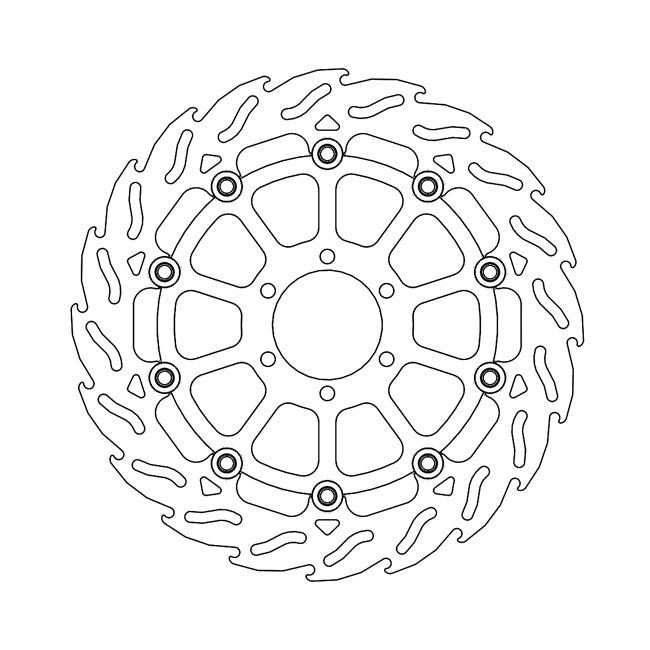Moto-Master Flame Series Floating Brake Rotor – Front Left: DUCATI: 06 Monster 620 (All…