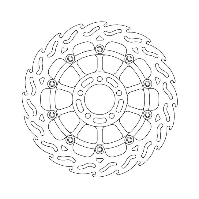 Moto-Master Flame Series Floating Brake Rotor – Front Left: KAWASAKI: 1997–2000 ZRX…