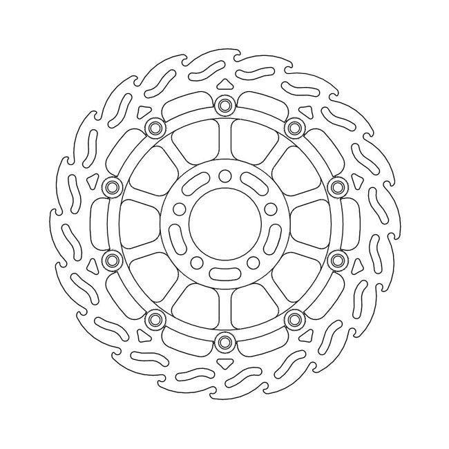 Moto-Master Flame Series Floating Brake Rotor – Front Left: KAWASAKI: 1998–1999 ZX-6R…