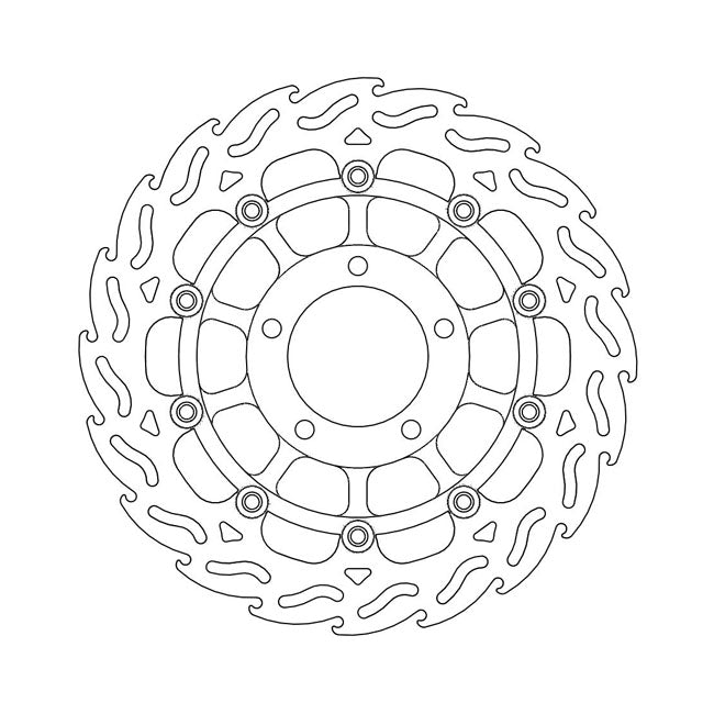 Moto-Master Flame Series Floating Brake Rotor – Front Left: TRIUMPH: 2001–2003 Baby…