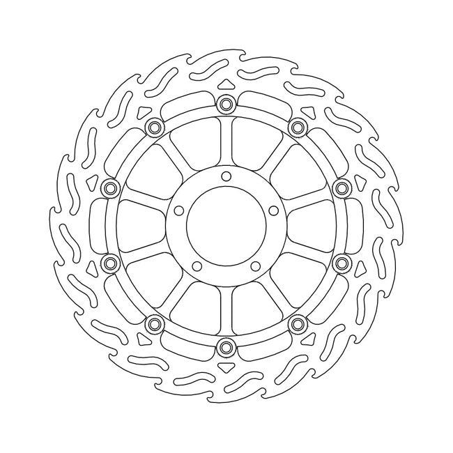 Moto-Master Flame Series Floating Brake Rotor – Front Left: DUCATI: 2007–2008 Monster…