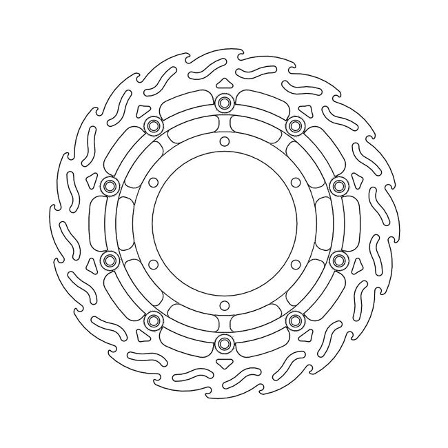 Moto-Master Flame Series Floating Brake Rotor – Front Left: YAMAHA: 2004–2016 XT 660 X