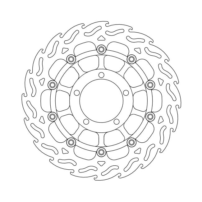 Moto-Master Flame Series Floating Brake Rotor – Front Left: TRIUMPH: 2011–2012 Daytona…