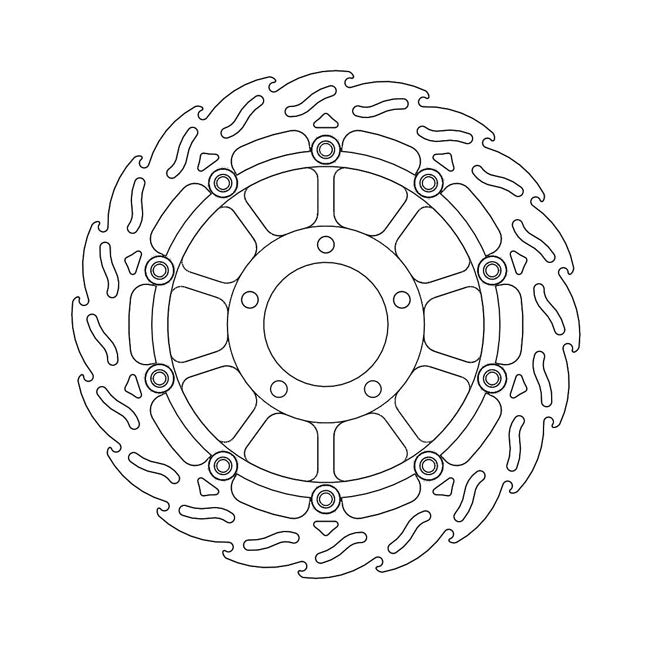 Moto-Master Flame Series Floating Brake Rotor – Front Left: TRIUMPH: 2005–2007 Speed…