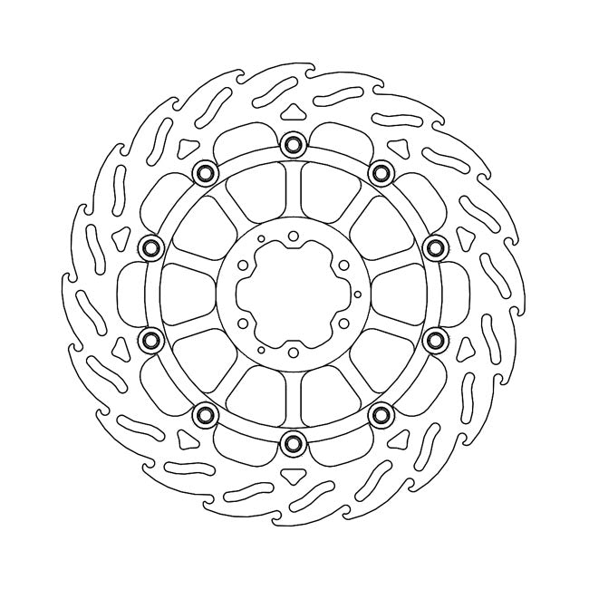 Moto-Master Flame Series Floating Brake Rotor – Front Left: HONDA: 2018–2020 CRF 1000 L…