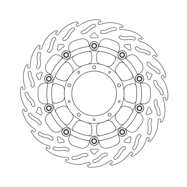 Moto-Master Flame Series Floating Brake Rotor – Front Left: HONDA: 19 VFR 800 F Plus…