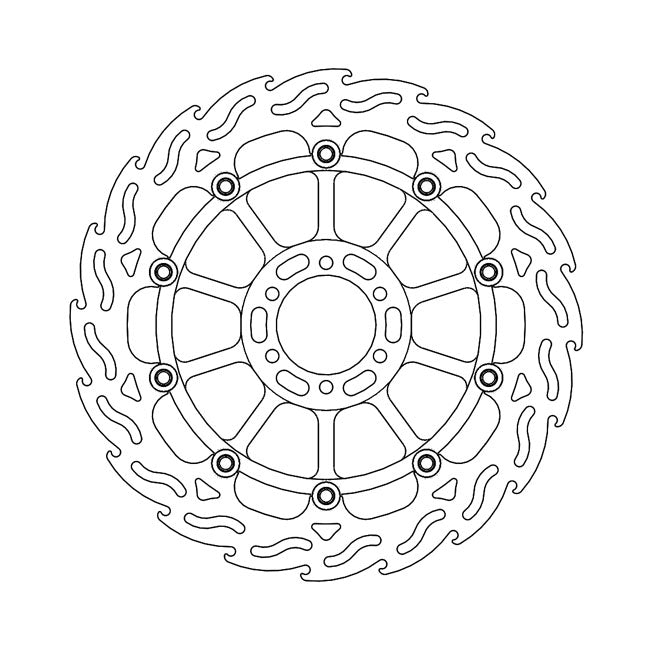 Moto-Master Flame Series Floating Brake Rotor – Front Left: APRILIA: 2017–2018 RSV 4…