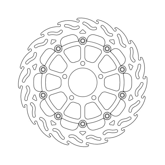 Moto-Master Flame Series Floating Brake Rotor – Front Right: KAWASAKI: 2004–2007 KLV…