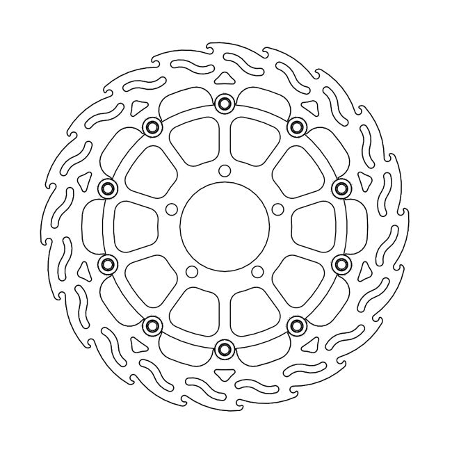 Moto-Master Flame Series Floating Brake Rotor – Front Right: KAWASAKI: 2016–2022 ZX-10R…