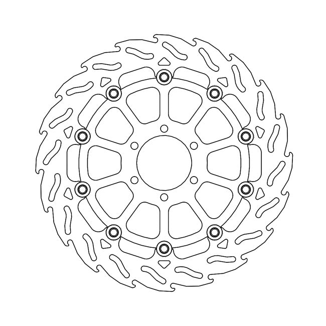 Moto-Master Flame Series Floating Brake Rotor – Front Right: DUCATI: 06 Monster 620 (All…