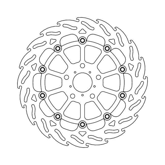 Moto-Master Flame Series Floating Brake Rotor – Front Right: HONDA: 2019–2021 CB 500 X