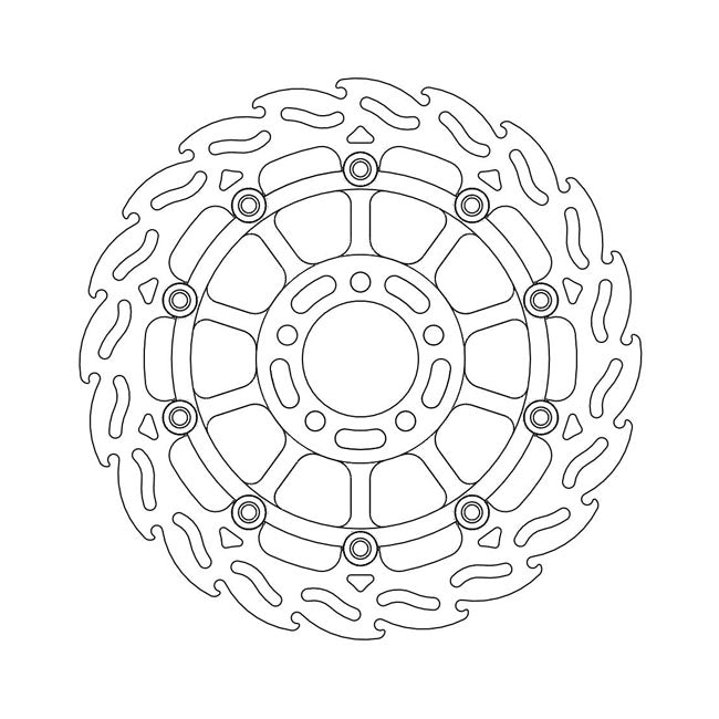 Moto-Master Flame Series Floating Brake Rotor – Front Right: KAWASAKI: 1998–1999 ZX-6R…