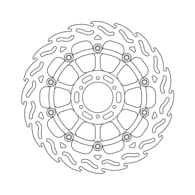 Moto-Master Flame Series Floating Brake Rotor – Front Right: HONDA: 2000–2001 CB 1100 SF…