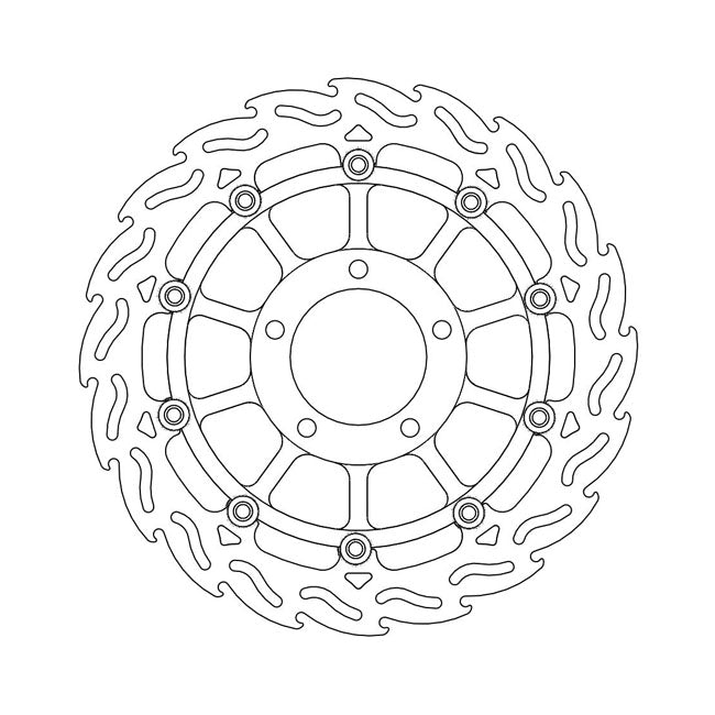 Moto-Master Flame Series Floating Brake Rotor – Front Right: TRIUMPH: 2001–2006 Daytona…
