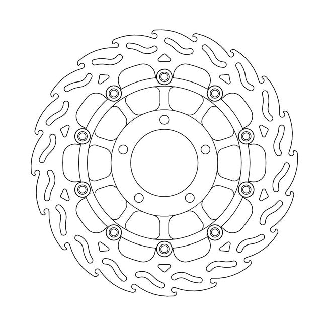 Moto-Master Flame Series Floating Brake Rotor – Front Right: TRIUMPH: 2001–2003 Baby…