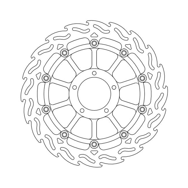 Moto-Master Flame Series Floating Brake Rotor – Front Right: DUCATI: 2007–2008 Monster…