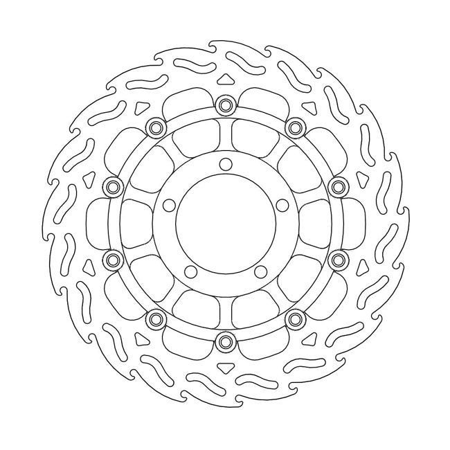 Moto-Master Flame Series Floating Brake Rotor – Front Right: TRIUMPH: 2011–2012 Daytona…