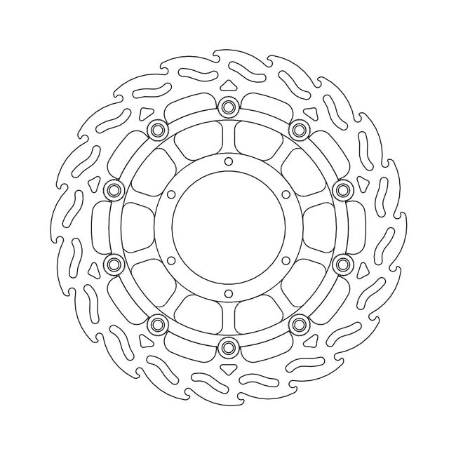 Moto-Master Flame Series Floating Brake Rotor – Front Right: HONDA: 2008–2011 CBF 600 F…