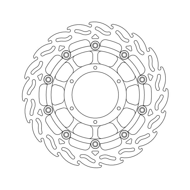 Moto-Master Flame Series Floating Brake Rotor – Front Right: HONDA: 1998–1999 CB 600 F…
