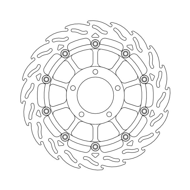 Moto-Master Flame Series Floating Brake Rotor – Front Right: TRIUMPH: 2005–2007 Speed…