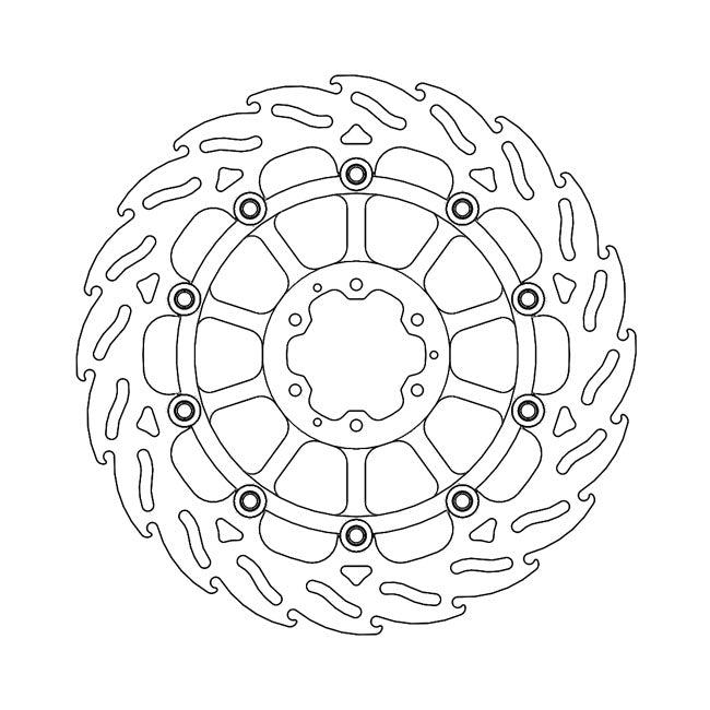 Moto-Master Flame Series Floating Brake Rotor – Front Right: HONDA: 2018–2020 CRF 1000 L…