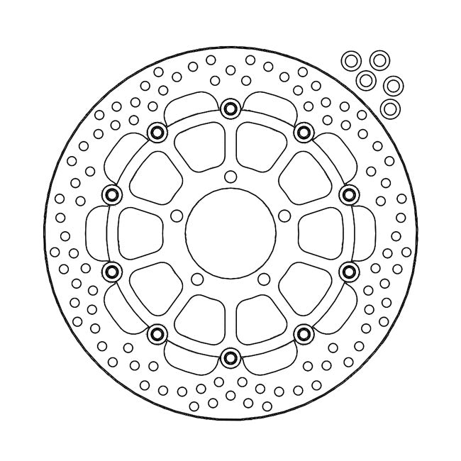Moto-Master Halo Series Floating Brake Rotor – Front Left: KAWASAKI: 2016–2022 ZX-10R…
