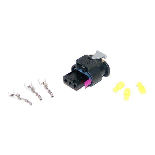 Namz Amp Rear Fender Harness Connector Kit. Female. 3-Pin – Various 2017–2026 Softail; Touring; RA…