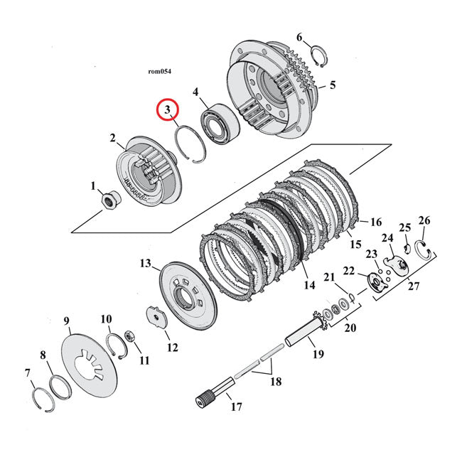 MCS Retaining Ring, Clutch Bearing – 1990–1999 Big Twin TC; 1991–2003 Dyna…