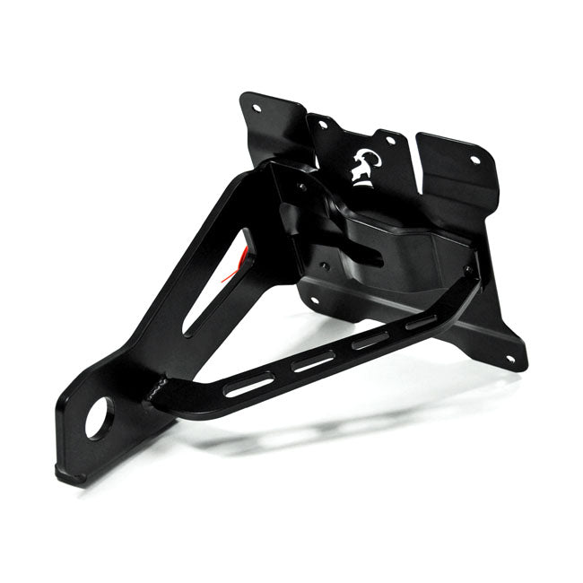 Zieger Side Mount License Plate Bracket Kit. Black – 2005–2017 Dyna (Incl. FLD Switchback)