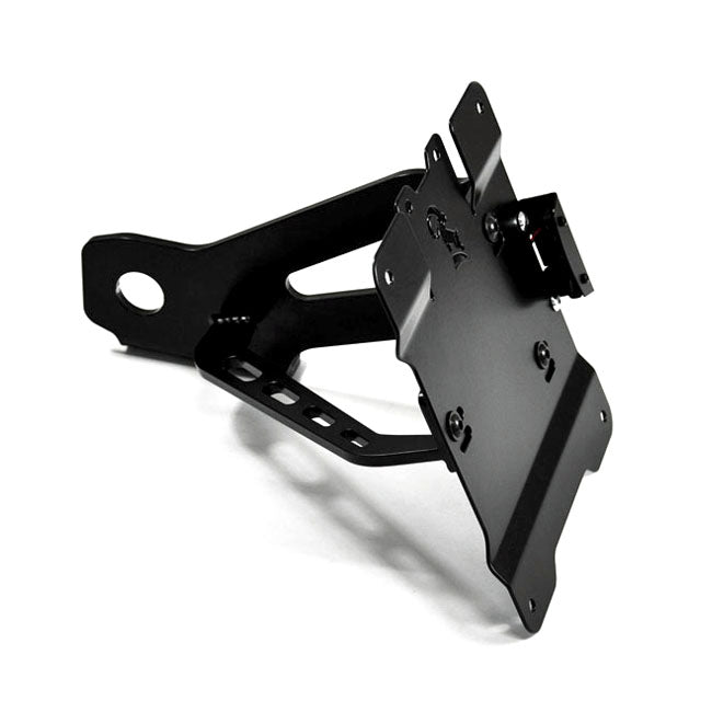Zieger Side Mount Licence Plate Bracket Kit. Black – 2005–2017 Dyna (Incl. Fld Switchback)