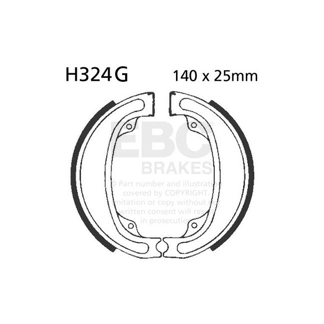 EBC Grooved Brake Shoes – Front: Honda: 1979–1980 XR 500 SZ/SA