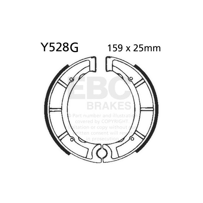 EBC Grooved Brake Shoes – Front: Yamaha: 1975–1977 DT 400 All…
