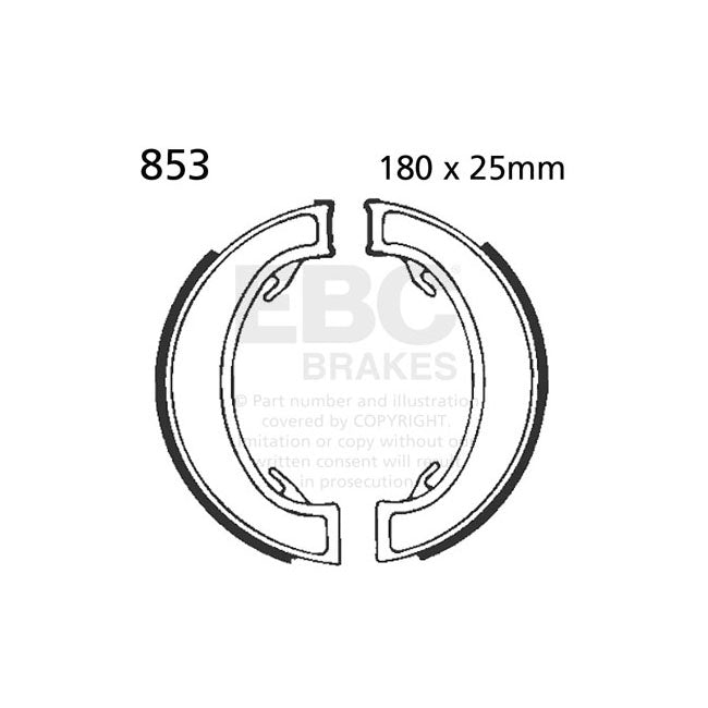 EBC Plain Brake Shoes – Rear: Triumph: 1966–1970 T120 (650cc)…