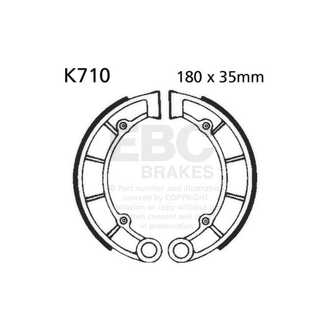 EBC Plain Brake Shoes – Rear: Kawasaki: 1973–1975 H1 500cc…