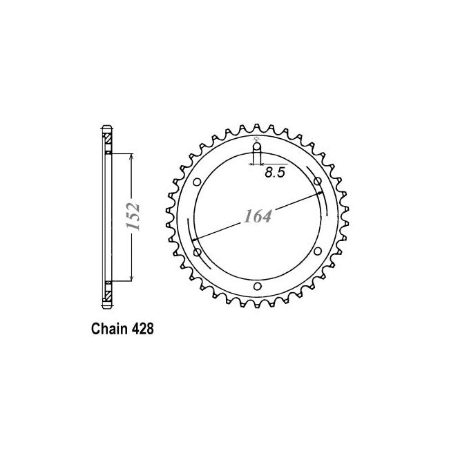 JT Sprockets JT Rear Sprocket 1839.56 – Yamaha: 2015 SR400